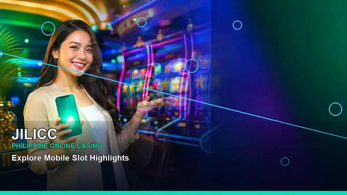 A JILICC Philippines casino guide featuring duo-themed online slots and an adult Filipina casino host