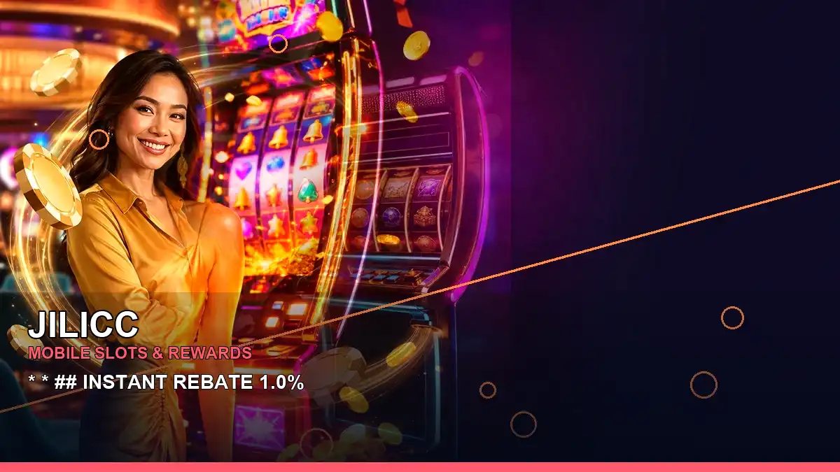 JILICC cashback promotion information with an adult Filipina casino host in a mobile-friendly layout